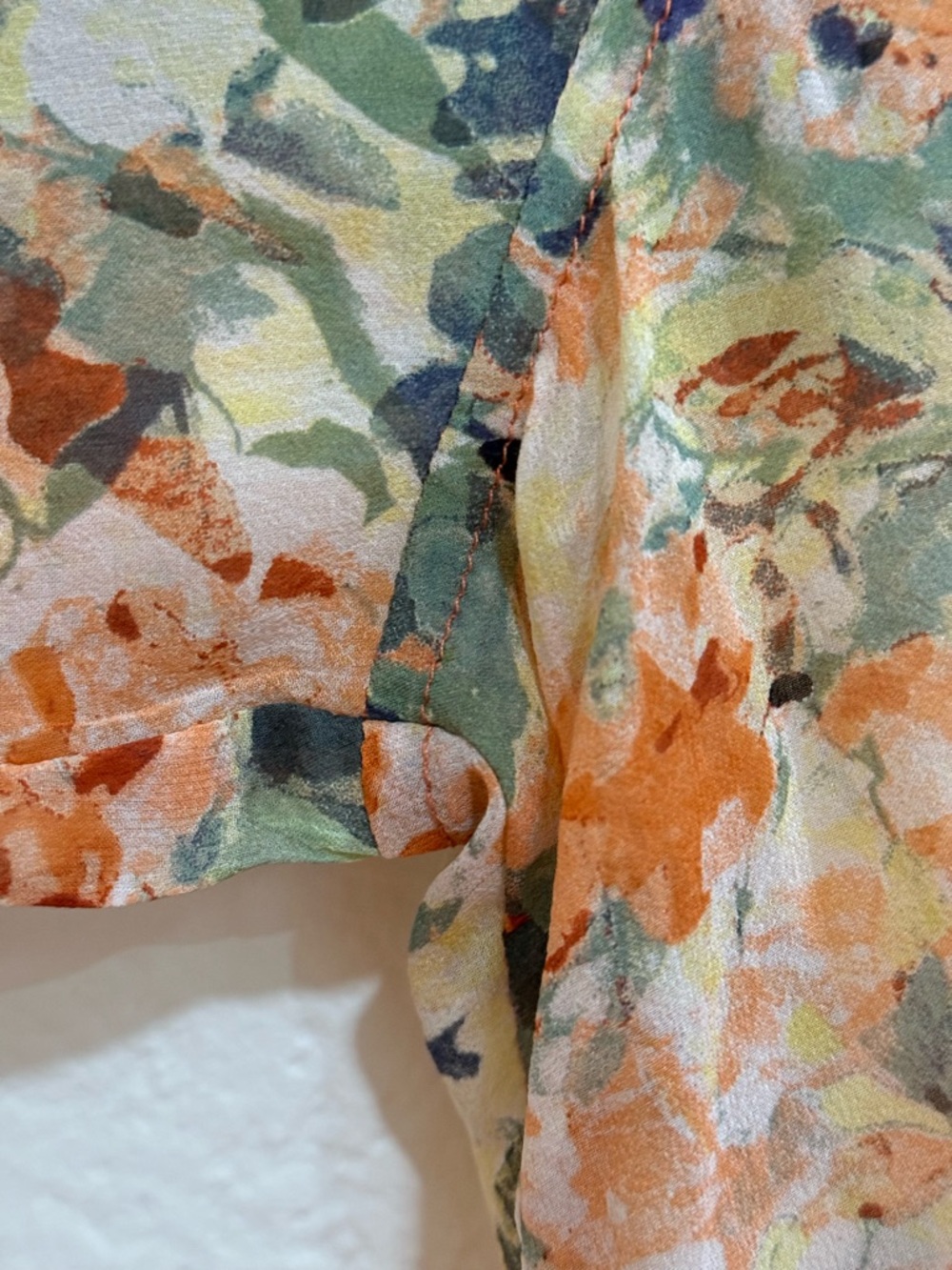 ORVIS Long Sleeve blouse  Multi-color Floral Print Pattern Medium - Picture 7 of 13
